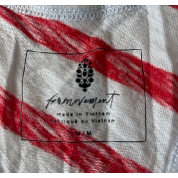 Free People Keep Rolling Tank Women's Printed Red/White Racerback Medium NWT - Picture 5 of 8